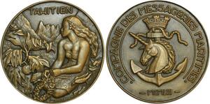 O6449 Rare France Médaille Messageries Maritimes Tahitien 1953 Tschudin SPL