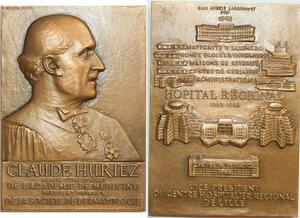 O6458 France Coffret Plaque Claude Huriez Académie Médecine Doumer 1965 SUP