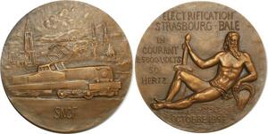 O6471 France Coffret Médaille SNCF Electrification Strasbourg Bale 1957 Belmondo FDC