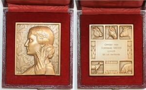 O6472 France Coffret Plaque Art Déco Morlon Femme Epi de Blé 1969 Mayenne SPL