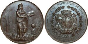 O6482 Médaille Congrès Scientifique Geographie Marseille 1846 SUP