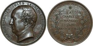 O6488 Rare Médaille Charles Bonaparte Amis Science dumont Ponscarme 1857