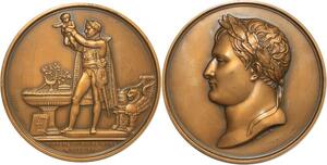 O6502 France Médaille Napoléon Andrieu Denon Baptême Roi de Rome 1811 denon 11CM SUP