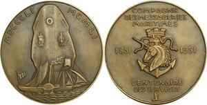 O6506 France Médaille Compagnie Messageries Maritimes Centenaire Lavrillier SPL