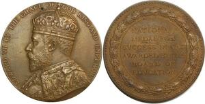 O6518 Medal United Kingdom GB Edward VII King Award Art medal Rose Bauerkeller 1910 AU