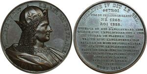 O6532 Médaille Philippe IV le Bel Roi Caqué Guerre Angleterre SUP ->Make offer