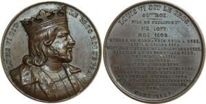 O6564 Médaille Louis VI Guerre Normands Paix Angleterre ->Make offer