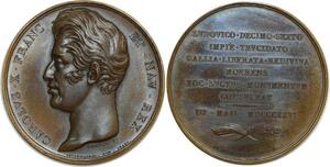 O6595 Médaille Charles X mémoire Louis XVI de Puymaurin 1826 SPL