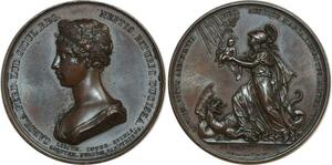 O6597 Rare Médaille duchesse Berry naissance Henri V 1821 SUP