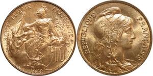 O6602 Rare 10 Centimes Dupuis 1902 FDC Red Luster ! ->Make offer