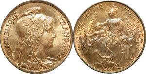 O6603 Rare 10 Centimes Dupuis 1902 FDC Red Luster ! ->Make offer