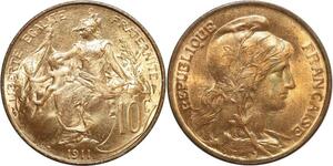 O6614 Rare 10 Centimes Dupuis 1911 FDC Red Luster ! ->Make offer