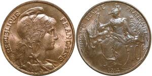 O6625 Rare 10 Centimes Dupuis 1914 FDC Red Luster ! ->Make offer