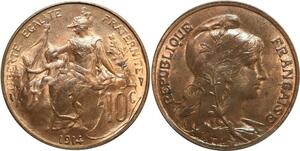 O6628 Rare 10 Centimes Dupuis 1914 FDC Red Luster ! ->Make offer