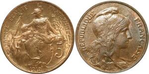 O6637 Rare 5 Centimes Dupuis 1912 FDC Red Luster ! ->Make offer