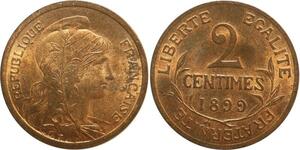 O6642 Rare 2 Centimes Dupuis 1899 FDC Red Luster ! ->Make offer