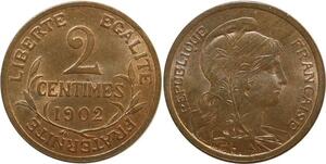 O6643 Rare 2 Centimes Dupuis 1902 FDC Red Luster ! ->Make offer