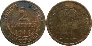 O6650 Rare 2 Centimes Dupuis 1914 SPL ->Make offer