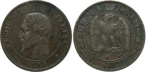 O6661 2 Centimes Napoleon III Nue 1855 BB Strasbourg Chien ->M offre