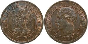 O6686 Rare 1 Centime Napoléon III Nue 1855 D Ancre SPL Red Luster