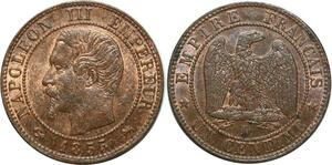 O6691 Rare 1 Centime Napoléon III Nue 1855 D Ancre SPL Red Luster