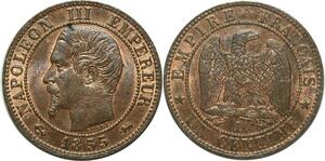 O6692 Rare 1 Centime Napoléon III Nue 1855 D Ancre SPL Red Luster
