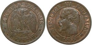 O6693 Rare 1 Centime Napoléon III Nue 1855 D Ancre SPL Red Luster