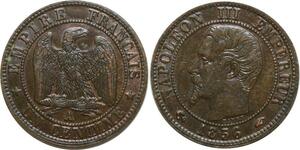 O6696 Rare 1 Centime Napoléon III Nue 1856 A Paris SPL Red Luster