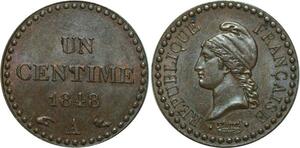 O6707 Un Centime Dupré 1848 A Paris Superbe +++