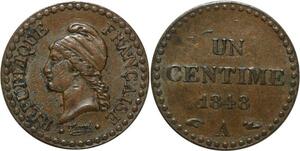 O6708 Un Centime Dupré 1848 A Paris Superbe +++
