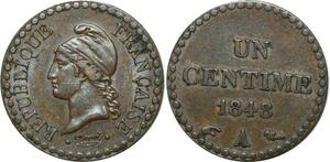 O6710 Un Centime Dupré 1848 A Paris Superbe