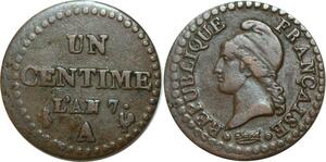 O6718 Un Centime Dupré an 7 A Paris 53/50 -> Make offer