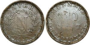 O6728 10 Centimes Napoléon Anvers N Wolschot 1814 W ->M offre