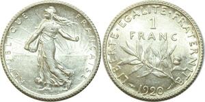 O6734 1 Franc Semeuse 1920 Argent Silver FDC +++++