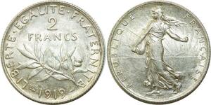 O6738 2 Francs Semeuse 1919 Argent Silver SPL FDC ->M offre
