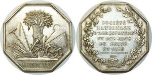 O6752 Jeton Société Imperiale Agriculture Arts Versailles 1799 Argent SUP