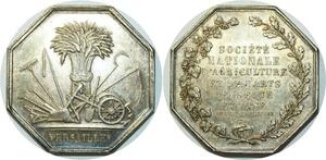 O6753 Jeton Société Imperiale Agriculture Arts Versailles 1799 Argent SUP