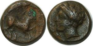 O6799 Zeugitania Carthage Unité Bronze 400-350 BC Tanit horse ->Make offer