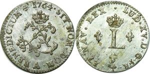 O6800 Finest Scarce USA French Colonies 2 Sous Louis XV 1764 A UNC PCGS MS64
