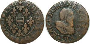 O6803 France Boisbelle Henrichemont Double Tournois Maximilien Ier 3e 1636
