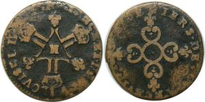 O6821 France 6 Deniers des Dardennes Louis XIV 1710 N Montpellier ->M offre