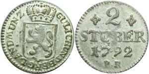 O6830 Scarce German States Julich-Berg 2 Stüber 1792 UNC !!! ->Make offer