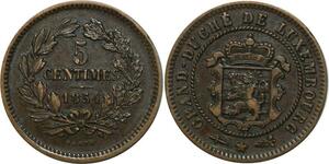 O6835 Luxembourg 5 Centimes 1854 Barth Quality ->Make offer
