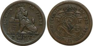 O6846 Rare Belgique 2 Centimes Léopold Ier 1834 Braemt F. ->Make offer
