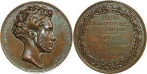 O6909 Médaille Dreux-Breze 1833 Tribute Vendée his defenders Barre SPL
