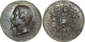 O6911 Médaille Napoléon III Second Empire Exposition régionale Rouen 1859