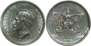 O6912 Médaille Napoleon III Exposition Universelle Paris 1855 Oudiné SUP