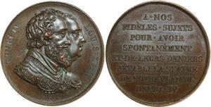 O6914 Médaille Henri IV Louis XVIII Statut Equestre 1817 SPL