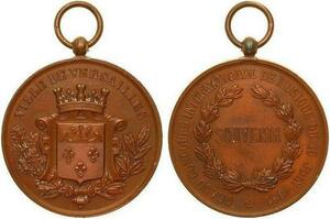 O6931 Médaille Ville Versailles Concours Inter. Musique 1881 SUP