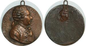 O6968 Fonte XIX ème Siècle Saly Sculpteur Portrait mort 1776 Uniface Auvrey